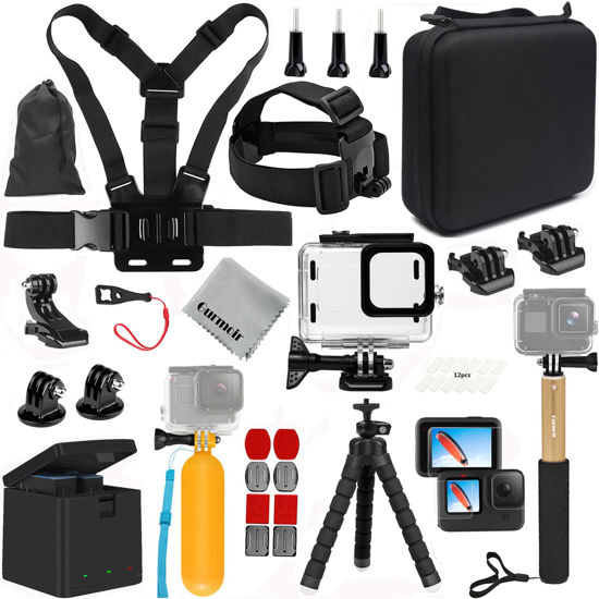 Picture of Gurmoir Accessories Kit for GoPro Hero 12 Hero 11 Hero 10 Hero 9 Black, 2 Battery+Charger+Waterproof Case and More Mount Accessory Bundle Compatible with Go Pro 12 11 10 9 Camera