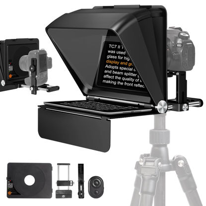 Picture of LENSGO Teleprompter for Camera DSLR/SLR,7.9’’Mini Prompter APP Compatible with iOS/Android for YouTube/Online Teaching/Interview/Live Streaming,Support 24-35MM Wide-Angle Lens Shooting