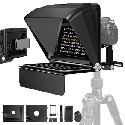 Picture of LENSGO Teleprompter 7.9'' for iPhone Smartphone DSLR/SLR Cameras with Remote Control APP Compatible with iOS/Android for YouTube/Interview/Online Teaching/Live Streaming
