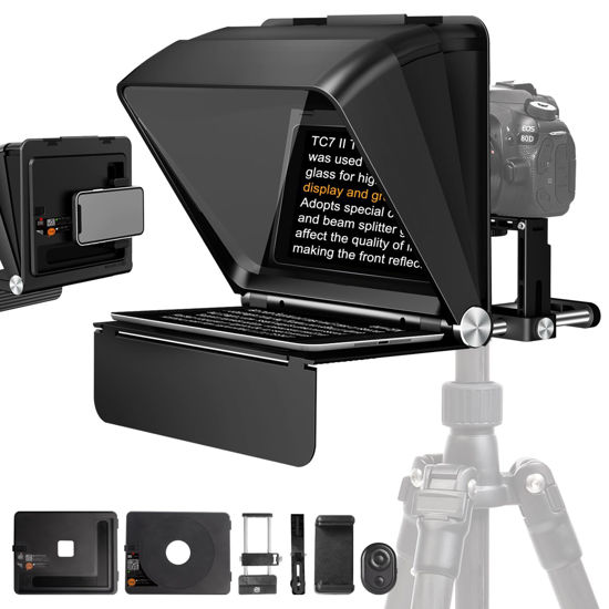 Picture of LENSGO Teleprompter 7.9'' for iPhone Smartphone DSLR/SLR Cameras with Remote Control APP Compatible with iOS/Android for YouTube/Interview/Online Teaching/Live Streaming