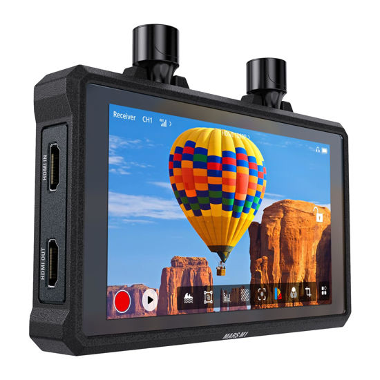 Picture of Hollyland Mars M1 Enhanced Wireless Transmitter & Receiver & Monitor, 3-in-1, SDI/HDMI Wireless Video Transmission System with 450ft (150m) Los Range and 0.08s Ultra-Low Latency, Solo Kit