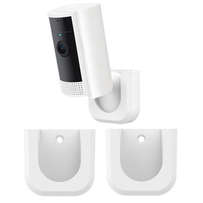 Picture of Ring Indoor Cam Adhesive Wall Mount Bracket, Strong Adhesive Durable Camera Mount Stand for Ring Indoor Camera, Two Ways Installation Easy to Install (2 Pack)