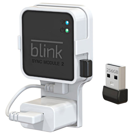 Picture of 256GB Blink USB Flash Drive, with Outlet Wall Mount for Blink Sync Module 2, Save Space and Easy Move Mount Bracket Holder for Blink Outdoor Indoor Security System (Blink Sync Module is NOT Included)