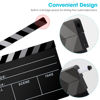 Picture of Ribvane Film Directors Clapboard, Move Slate Photography Video TV Cut Action Scene Acrylic Clapper Board Props with a Magnetic Blackboard Eraser, Two Custom Pens, Cleaning Cloth and Hex Wrench (Black)