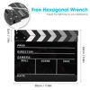 Picture of Ribvane Film Directors Clapboard, Move Slate Photography Video TV Cut Action Scene Acrylic Clapper Board Props with a Magnetic Blackboard Eraser, Two Custom Pens, Cleaning Cloth and Hex Wrench (Black)