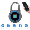 Picture of Fingerprint Padlock, Bluetooth Lock, Mobile APP, MEGAFEIS Smart Padlock with Keyless Biometric, Water Resistant, Suitable for Gym, Sports, Bike, School, Fence and Storage(Blue)