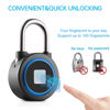 Picture of Fingerprint Padlock, Bluetooth Lock, Mobile APP, MEGAFEIS Smart Padlock with Keyless Biometric, Water Resistant, Suitable for Gym, Sports, Bike, School, Fence and Storage(Blue)