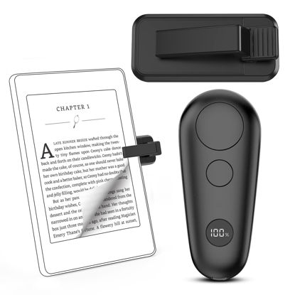 Picture of GEKVIVE Remote Control Page Turner for Kindle Paperwhite Oasis Scribe eReaders, Page Turner Clicker for iPad Tablets Reading Novels Taking, Phone Camera Video Record Remote Triggers, Black