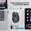 Picture of TECKNET Wireless Mouse (BT5.0/3.0 & 2.4G) Rechargeable 4800 DPI Silent 6 Button Bluetooth & USB A Mouse - Wide Compatibility - Grey
