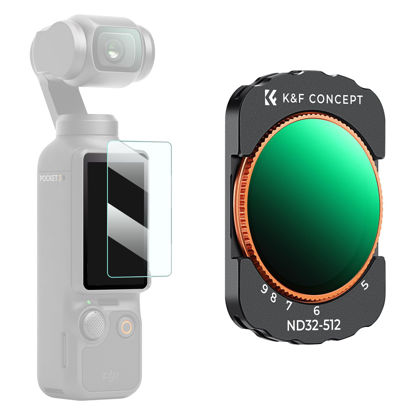 Picture of K&F Concept Magnetic Variable ND32-512 (5-9 Stop) ND Filter Compatible with DJI Osmo Pocket 3, Multi-Coated Optical Glass Neutral Density Filter