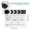 Picture of Ribvane Film Directors Clapboard, Move Slate Photography Video TV Cut Action Scene Acrylic Clapper Board Props with a Magnetic Blackboard Eraser, Two Custom Pens, Cleaning Cloth and Hex Wrench (White)
