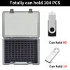 Picture of FULLCASE Flash Drive Case USB Memory Stick SD Card Storage Organizer- Holds 104pcs Thumb Drives Electronic Accessories Holder for Sandisk/for Samsung/for Inland/for PNY/for Netac (Gray)
