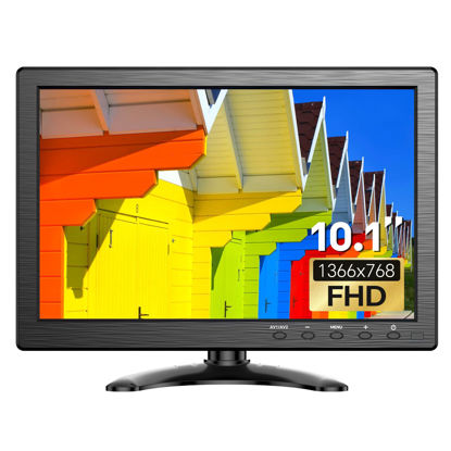 Picture of Eyoyo 10 inch Security Monitor 1366x768 Resolution TFT LCD, Small HDMI Monitor Supporting HDMI VGA AV BNC USB Input, Built-in Speakers and Remote Control for PC CCTV Camera X-Box