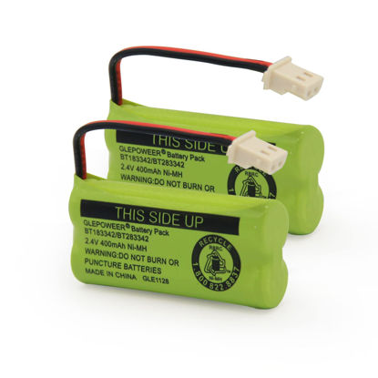 Picture of GLEPOWEER BT183342 BT283342 BT166342 BT266342 BT162342 BT262342 Battery Compatible with CS6114 CS6419 CS6719 EL52300 CL80111 Cordless Handset Phone (Pack of 2)
