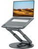 Picture of tounee Telescopic Laptop Stand for Desk with 360° Swivel Base, Sit to Stand, Height Adjustable, Portable Riser Holder for Good Posture, Compatible with MacBook Pro, All Laptops 10-17"-Gray