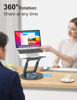 Picture of tounee Telescopic Laptop Stand for Desk with 360° Swivel Base, Sit to Stand, Height Adjustable, Portable Riser Holder for Good Posture, Compatible with MacBook Pro, All Laptops 10-17"-Gray