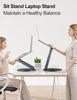 Picture of tounee Telescopic Laptop Stand for Desk with 360° Swivel Base, Sit to Stand, Height Adjustable, Portable Riser Holder for Good Posture, Compatible with MacBook Pro, All Laptops 10-17"-Gray