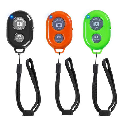 Picture of Wireless Remote Shutter for Cellphones and Tablets (3 Pack), AOQIYUE Bluetooth Remote for iPhone/Android Camera Control, Selfie Clicker for Photos and Videos - Wrist Strap Included