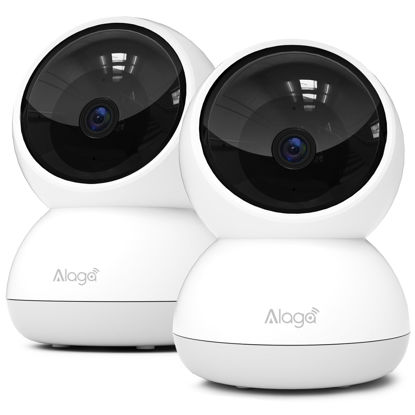 Picture of Alaga Indoor Security Camera,3K,360° Pan&Tilt, AI Human Tracking,2Pack Night Vision,Two-Way Audio,Works with Alexa&Google Assistant,Free 3 Months of Cloud Storage,5G&2.4G
