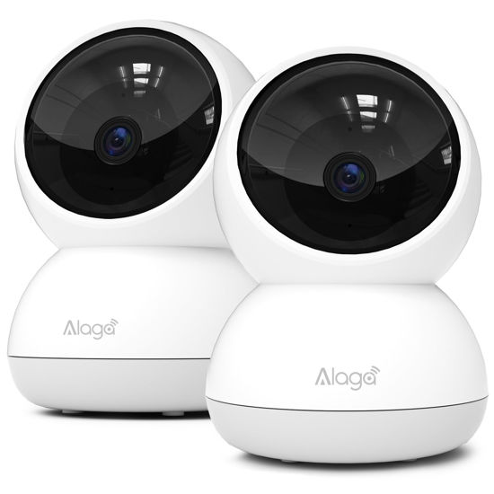 Picture of Alaga Indoor Security Camera,3K,360° Pan&Tilt, AI Human Tracking,2Pack Night Vision,Two-Way Audio,Works with Alexa&Google Assistant,Free 3 Months of Cloud Storage,5G&2.4G