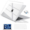 Picture of EooCoo Case Compatible with MacBook Air 13 inch 2025 2024 2023 2022 M3 M2 A3113 A2681, Clear Air 13.6" Laptop Hard Shell Case + TPU Keyboard Skin Cover + Screen Protector, Crystal Clear