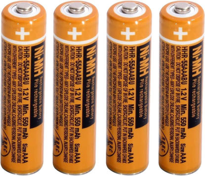 Picture of ZZWJBCYLE 4 Pack HHR-55AAABU NI-MH AAA Rechargeable Battery for Panasonic, 1.2v 550mah Rechargeable AAA Batteries for Panasonic Cordless Phone Handset, Remote Controls, Electronics