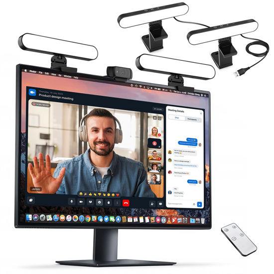 Picture of yAyusi Dual-lamp Video Conference Lighting, LED Streaming Light with Remote and Touch Control, Zoom Lighting for Computer,Webcam Monitor Laptop Ring Light for Video Calls/Zoom Meetings/Video Recording