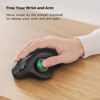 Picture of Nulea M501 Wireless Trackball Mouse, Rechargeable Ergonomic, Easy Thumb Control, Precise & Smooth Tracking, 3 Device Connection (Bluetooth or USB Receiver), Compatible for PC, Laptop, Mac, Windows.