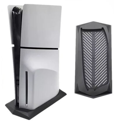 Picture of CKXIN PS5 Slim Disc Version Stand, Vertical Stand for PS5 Slim Disc Edition Console with Built-in Cooling Vents and Non-Slip Feet (Black)