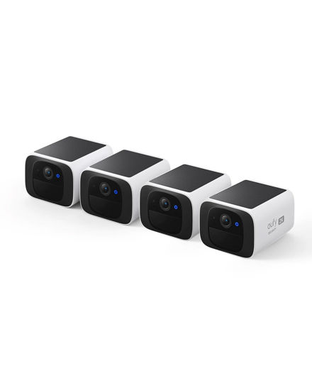 Picture of eufy Security S220 SoloCam 4-Cam Pack, Solar Charging, Wireless Outdoor Camera, Continuous Power, 2K Resolution, Day and Night Clarity, 2.4 GHz Wi-Fi, No Monthly Fee