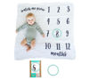 Picture of Kate & Milo Baby Monthly Milestone Blanket, Infant Milestone Markers, Newborn Photoshoot Photo Props, Baby Girl or Baby Boy Gift, Large Blanket