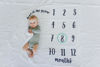 Picture of Kate & Milo Baby Monthly Milestone Blanket, Infant Milestone Markers, Newborn Photoshoot Photo Props, Baby Girl or Baby Boy Gift, Large Blanket