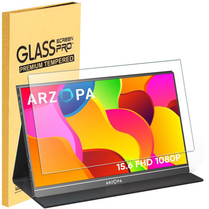 Picture of 15.6 Inch Portable Monitor Tempered Glass Screen Protector for ARZOPA/MNN/KYY/VILVA/ASUS/FANGOR/ViewSonic/QQH 15.6" Portable Monitor Laptop with 16:9 Aspect Ratio, 9H Hardness for Travel Outdoor