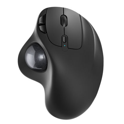 Picture of Nulea M501 Wireless Trackball Mouse, Rechargeable Ergonomic, Easy Thumb Control, Precise & Smooth Tracking, 3 Device Connection (Bluetooth or USB Receiver), Compatible for PC, Laptop, Mac, Windows.