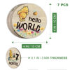 Picture of The Pooh Baby Bear Month Milestone Circles, Wooden Discs Stuff for Baby Photo Takens with Hello World Name Signs - 7Pcs Double Sided Signs for Documenting Growth