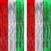 Picture of Red Silver Green Party Streamers - GREATRIL Christmas Tinsel Backdrop for Xmas Winter Italian Elf Themed Parties Decorations - 2 Packs