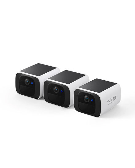 Picture of eufy Security S220 SoloCam 3-Cam Pack, Home Security System, Solar Security Camera Wireless Outdoor Camera, Always-On Power, 2K Resolution, 2.4 GHz Wi-Fi, No Monthly Fee