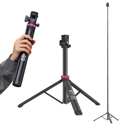 Picture of ULANZI MT-89 Extendable Tripod Aluminum, 82" Portable Adjustable Light Stand with 1/4" Screw Quick Release, 360° Ball Head Camera Phone Tripod for Camera Video Light Smartphone, Lightweight for Travel