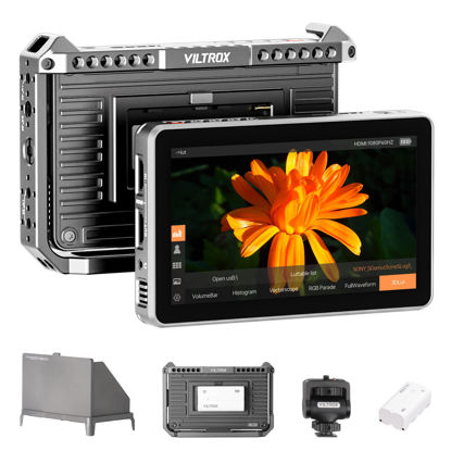 Picture of VILTROX 2000nits Video Field Monitor Rig Cage Kit, 4K HDMI Touchscreen 6 Inch On Camera Monitor, 3D LUT Output Video Monitoring Waveform Anamorphic Peaking (DC-X2 Rig Kit)