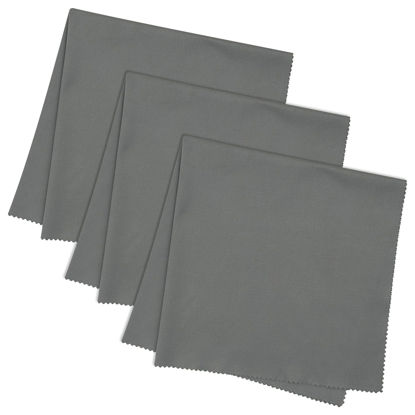 Picture of JUNRO 3-Pack 16x16 Inch Extra Large Microfiber Cleaning Cloths for Laptop, LCD TV, Computer Screen, Monitor, Tablet, Camera Lens, Glass, Telescope, iPhone, iPad, other Delicate Surface