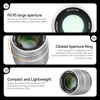 Picture of 35mm F0.95 APS-C Manual Focus Prime Lens for Fujifilm XF-Mount Mirrorless Cameras, Large Aperture Fixed Lens, Fit for XT5, XT4, XT30, XPRO3/1, XT200, XS10, XA7, XE4, XH1(Silver)