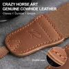 Picture of Padwa Lifestyle Brown Camera Strap - Double Layer Crazy Horse Cowhide End,1.5" Wide Pure Cotton Woven Camera Straps,Adjustable Neck Shoulder Strap for All DSLR Cameras,Gift for Photographers