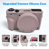 Picture of Easy Hood Camera Case for Canon Powershot G7 X Mark III Digital Camera, Silicone Soft Camera Case with Button Marker Removable Lens Cover G7X Protective Body Skin - Tiffany Pink