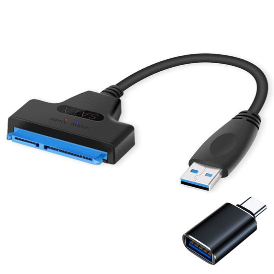 Picture of FRIGRAF 2IN1 sata to USB 3.0 Cable, Sata to USB Adapter Compatible for 2.5" HDD & SSD Hard Drive Reader-External Hard Drive Converter/Hard Drive to USB Adapter.