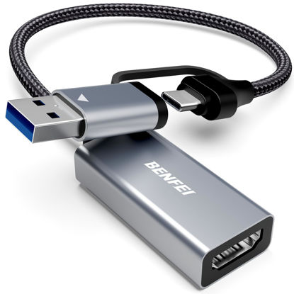 Picture of BENFEI Video/Audio Capture Card Supporting Full HD 1080P 60FPS for Streaming, Recording, Gaming, Compatible with Switch, PS4, PS5, Xbox, Work with PC/Windows/Mac OS