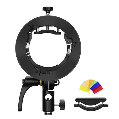 Picture of Godox S2 Speedlite Bracket Bowens Mount Holder for Speedlite Flash Snoot Softbox Honeycomb Reflector Umbrella(Godox S-Type Upgrade Version)