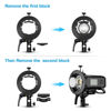 Picture of Godox S2 Speedlite Bracket Bowens Mount Holder for Speedlite Flash Snoot Softbox Honeycomb Reflector Umbrella(Godox S-Type Upgrade Version)