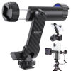 Picture of Kaitezenz Cell Phone Tripod Mount, Universal Tripod Phone Mount with 2 Cold Shoes, 360° Rotates 180° Tilts Camera Hot Shoe Phone Mount Smartphone Tripod Holder Adapter for iPhone Samsung All Phone