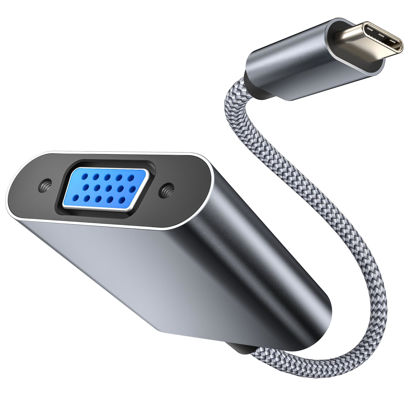 Picture of Elebase USB C to VGA Adapter for Macbook Pro/Monitor,Type-C (Thunderbolt 3/4) to VGA (15 Pin)Video Cable Converter for Chromebook,Apple iPhone 16 15 Max Plus,Mac Air,iPad,iMac,Dell XPS,Surface Book,HP