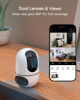 Picture of virtavo EggSentry Indoor Security Camera, Dual-Lens & Split View, 360° PTZ Baby Monitor & Pet Cam, Motion Tracking, 2-Way Audio, Night Vision, Cloud/SD Storage, Phone App, 2.4GHz WiFi